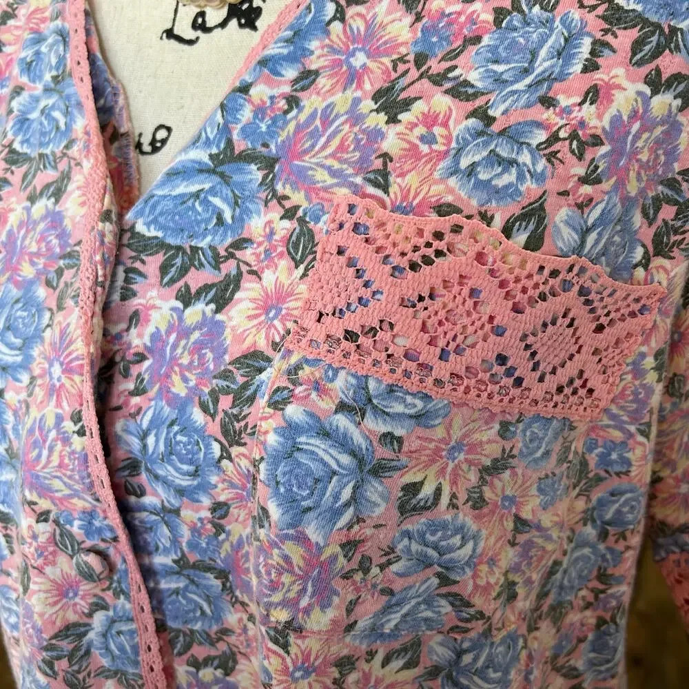 Vintage Victoria's Secret Gold Label Floral Nightgown Sleep Shirt Pajama Small P